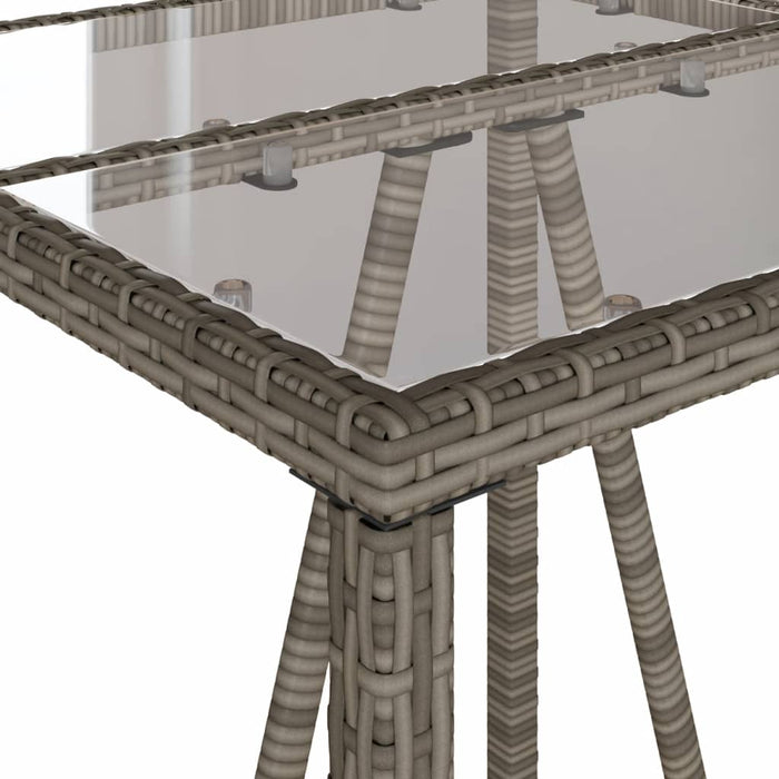 Set mobilier bar de grădină, cu perne, 3 piese, gri, poliratan - WALTI WALTI