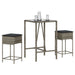 Set mobilier bar de grădină, cu perne, 3 piese, gri, poliratan - WALTI WALTI