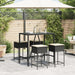 Set mobilier bar de grădină cu perne, 5 piese, negru, poliratan - WALTI WALTI