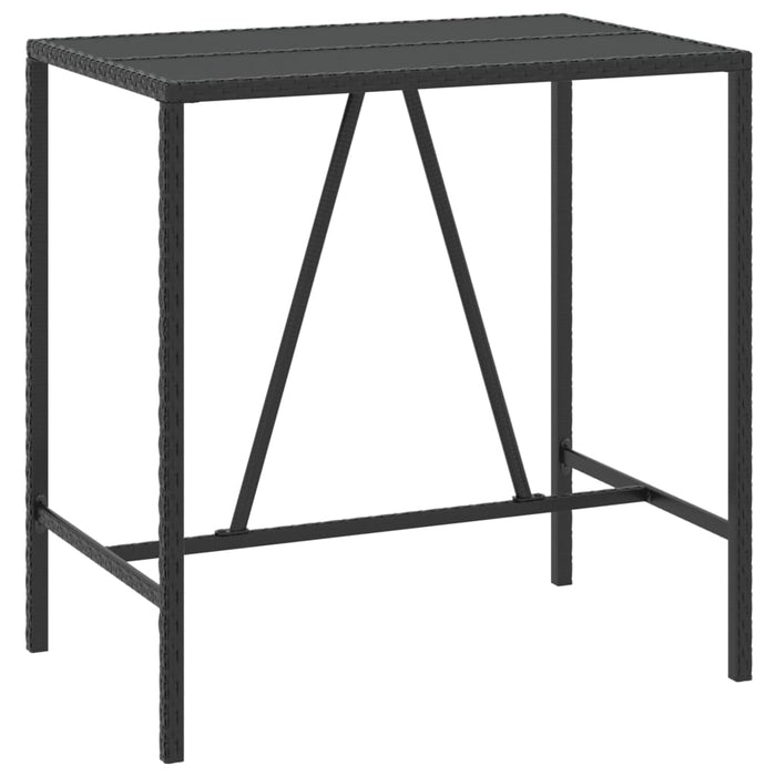 Set mobilier bar de grădină cu perne, 5 piese, negru, poliratan - WALTI WALTI