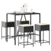 Set mobilier bar de grădină cu perne, 5 piese, negru, poliratan - WALTI WALTI