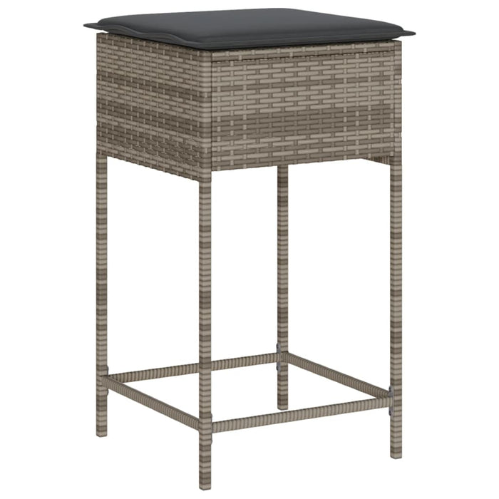 Set mobilier bar de grădină cu perne, 7 piese, gri, poliratan - WALTI WALTI