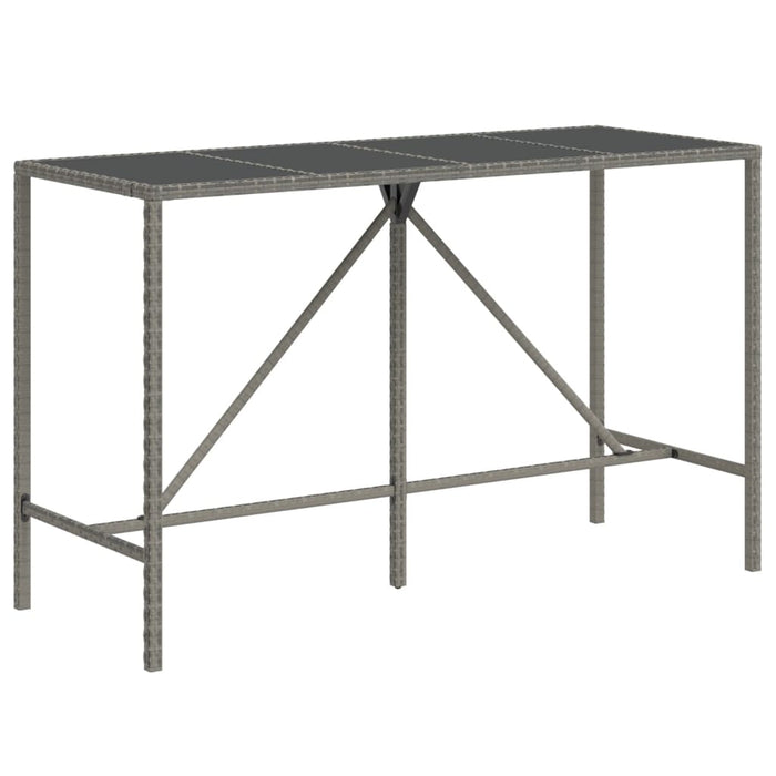 Set mobilier bar de grădină cu perne, 7 piese, gri, poliratan - WALTI WALTI