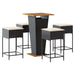 Set mobilier bar de grădină cu perne, 5 piese, negru, poliratan - WALTI WALTI