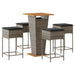 Set mobilier bar de grădină, cu perne, 5 piese, gri, poliratan - WALTI WALTI