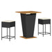 Set mobilier bar de grădină cu perne, 3 piese, negru, poliratan - WALTI WALTI
