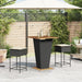 Set mobilier bar de grădină cu perne, 3 piese, negru, poliratan - WALTI WALTI