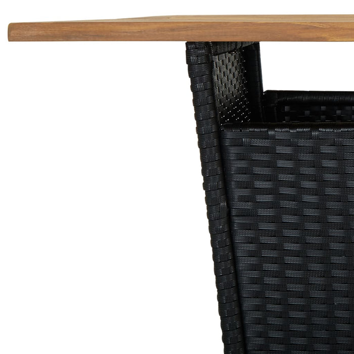 Set mobilier bar de grădină cu perne, 3 piese, negru, poliratan - WALTI WALTI