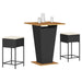 Set mobilier bar de grădină cu perne, 3 piese, negru, poliratan - WALTI WALTI