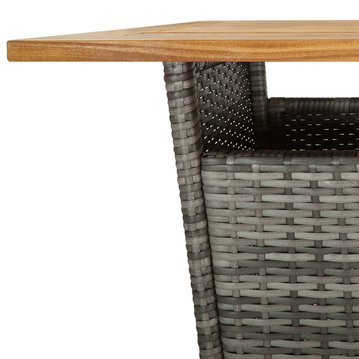 Set mobilier bar de grădină, cu perne, 3 piese, gri, poliratan - WALTI WALTI