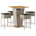 Set mobilier bar de grădină, cu perne, 5 piese, gri, poliratan - WALTI WALTI