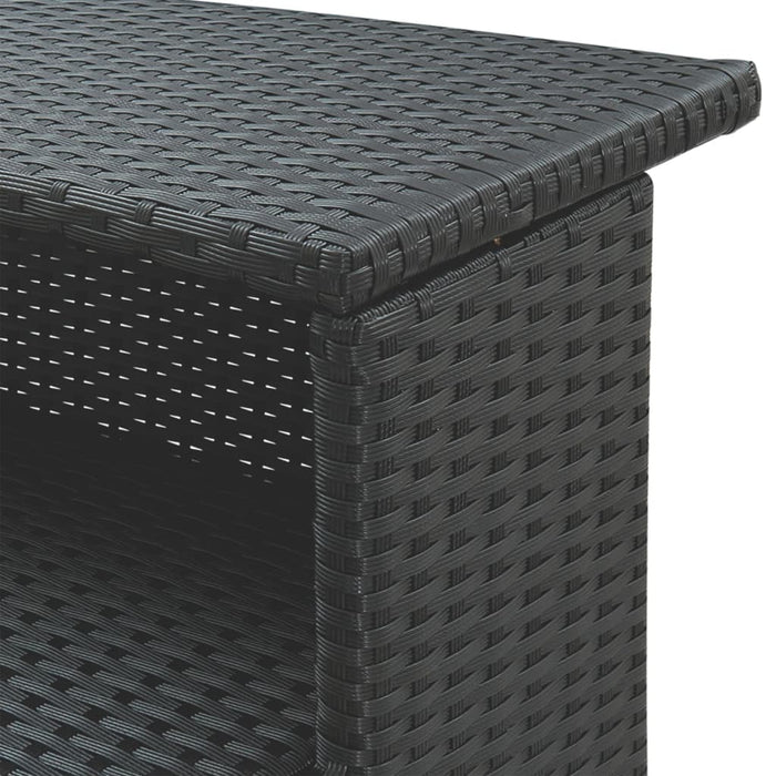 Set mobilier bar de grădină cu perne, 3 piese, negru, poliratan WALTI