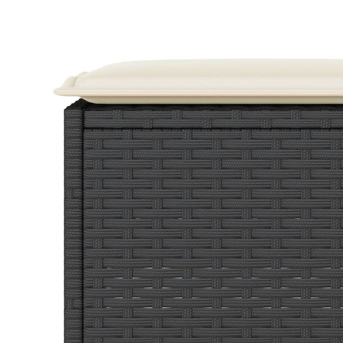 Set mobilier bar de grădină cu perne, 5 piese, negru, poliratan WALTI