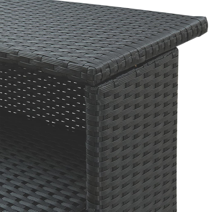 Set mobilier bar de grădină cu perne, 5 piese, negru, poliratan WALTI