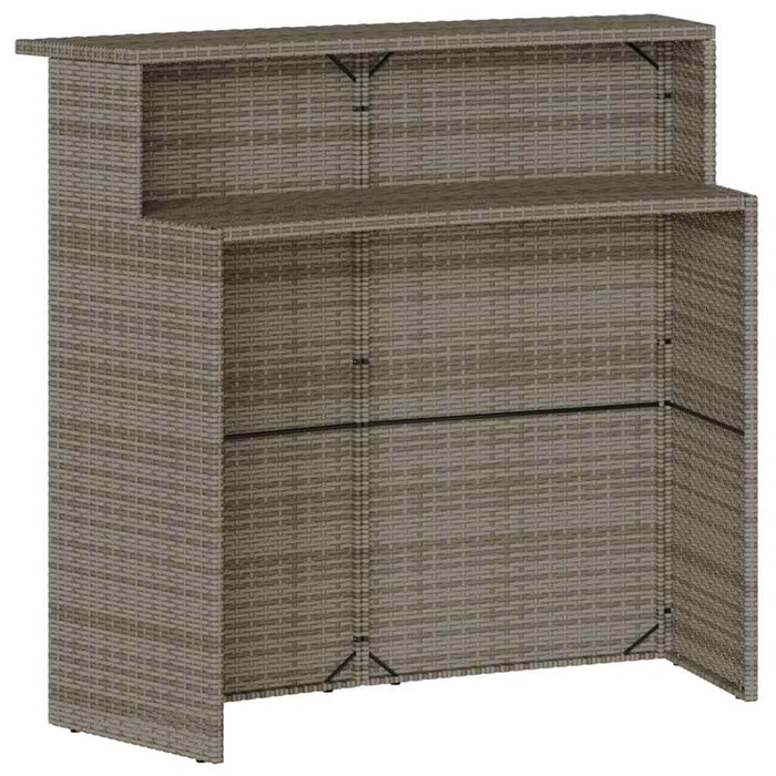 Set mobilier bar de grădină, cu perne, 3 piese, gri, poliratan WALTI