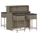 Set mobilier bar de grădină, cu perne, 5 piese, gri, poliratan - WALTI WALTI