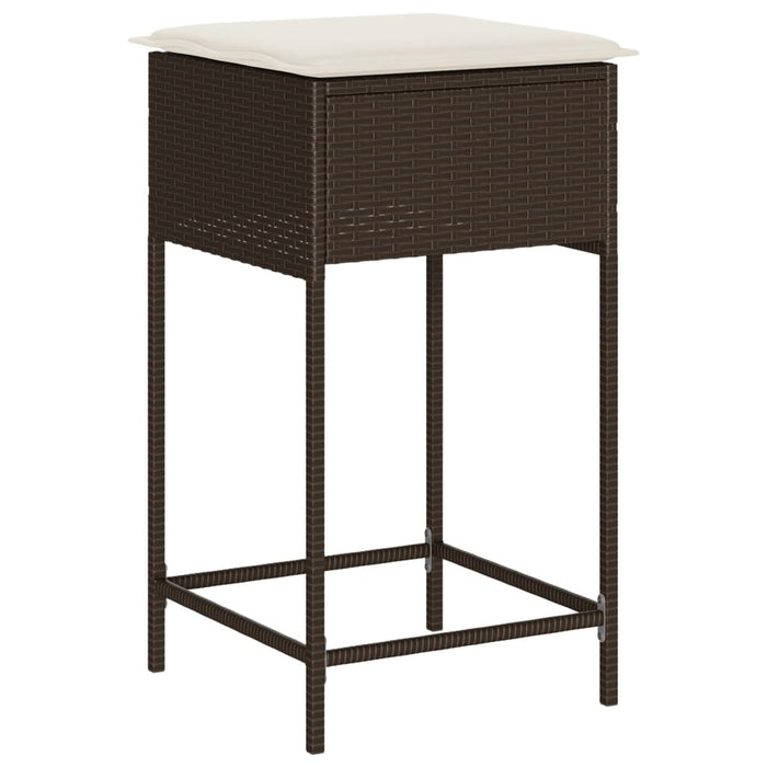 Set mobilier bar de grădină cu perne, 5 piese, maro, poliratan WALTI