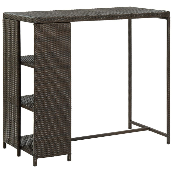 Set mobilier bar de grădină cu perne, 5 piese, maro, poliratan WALTI