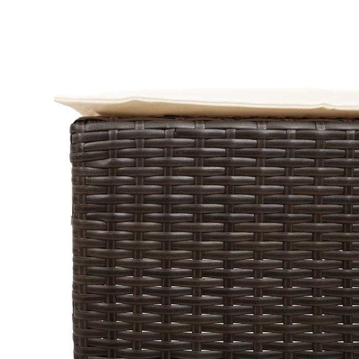 Set mobilier bar de grădină cu perne, 5 piese, maro, poliratan WALTI