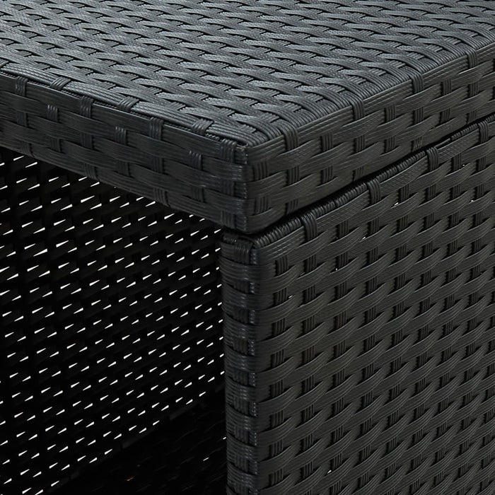 Set mobilier bar de grădină cu perne, 3 piese, negru, poliratan WALTI