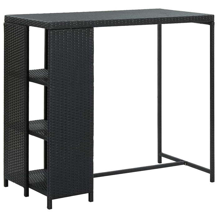 Set mobilier bar de grădină cu perne, 5 piese, negru, poliratan WALTI