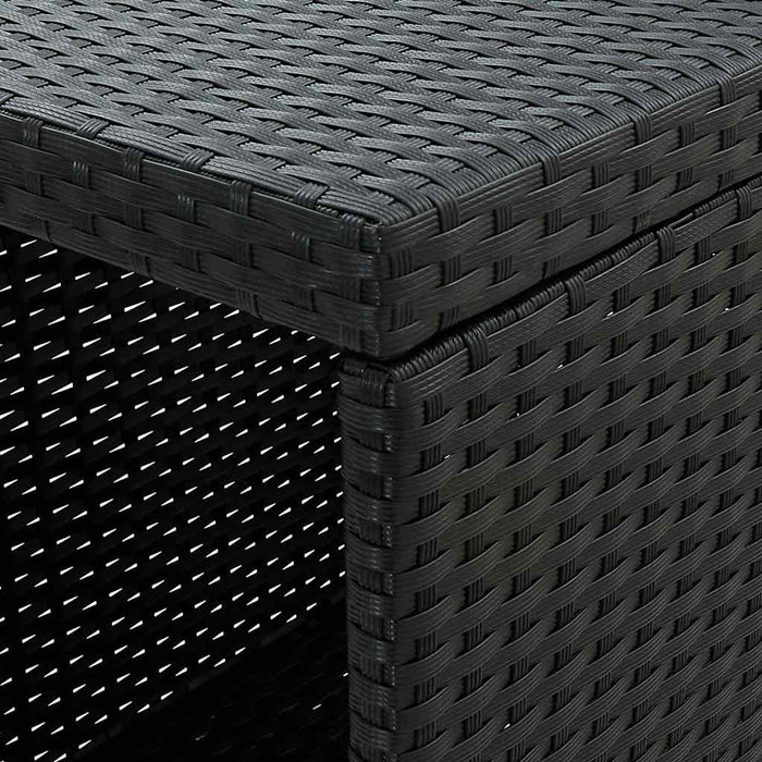 Set mobilier bar de grădină cu perne, 5 piese, negru, poliratan WALTI