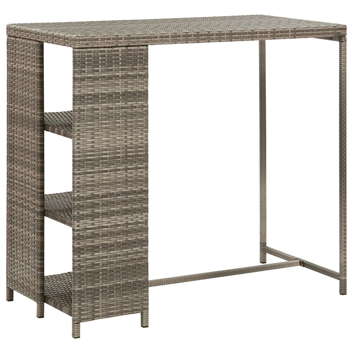 Set mobilier bar de grădină, cu perne, 3 piese, gri, poliratan WALTI