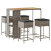 Set mobilier bar de grădină, cu perne, 5 piese, gri, poliratan - WALTI WALTI