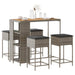 Set mobilier bar de grădină, cu perne, 5 piese, gri, poliratan - WALTI WALTI