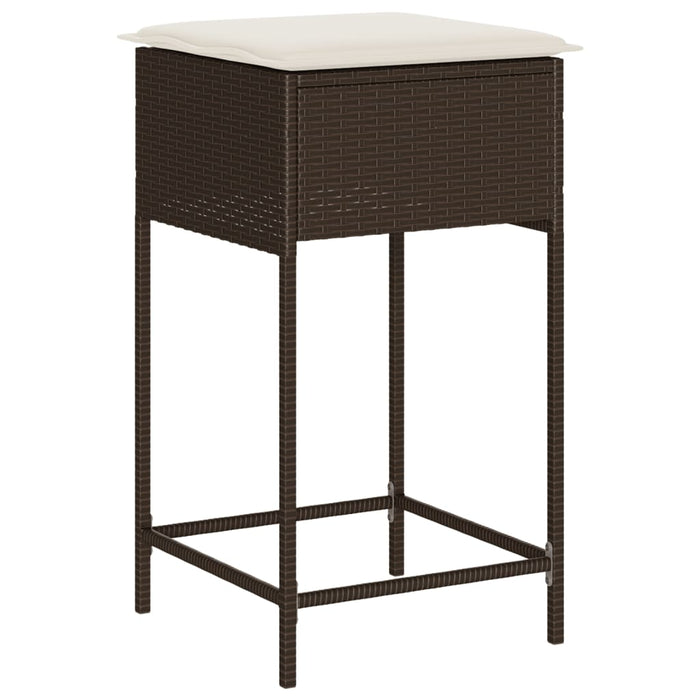 Set mobilier bar de grădină cu perne, 5 piese, maro, poliratan - WALTI WALTI