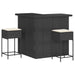 Set mobilier bar de grădină cu perne, 3 piese, negru, poliratan - WALTI WALTI
