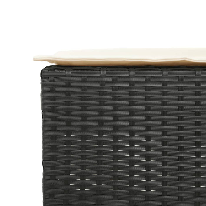Set mobilier bar de grădină cu perne, 3 piese, negru, poliratan - WALTI WALTI