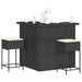 Set mobilier bar de grădină cu perne, 3 piese, negru, poliratan - WALTI WALTI