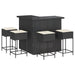 Set mobilier bar de grădină cu perne, 5 piese, negru, poliratan - WALTI WALTI