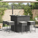 Set mobilier bar de grădină cu perne, 5 piese, negru, poliratan - WALTI WALTI