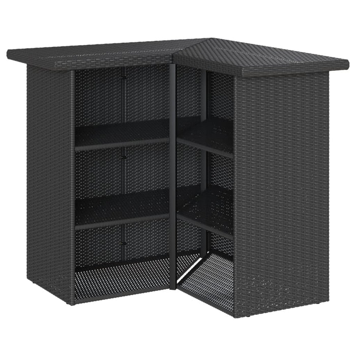 Set mobilier bar de grădină cu perne, 5 piese, negru, poliratan - WALTI WALTI