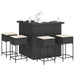 Set mobilier bar de grădină cu perne, 5 piese, negru, poliratan - WALTI WALTI