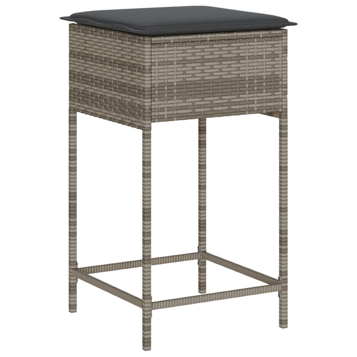 Set mobilier bar de grădină, cu perne, 5 piese, gri, poliratan - WALTI WALTI