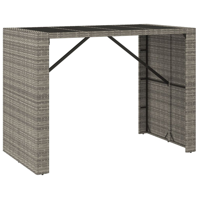 Set mobilier bar de grădină cu perne, 7 piese, gri, poliratan - WALTI WALTI