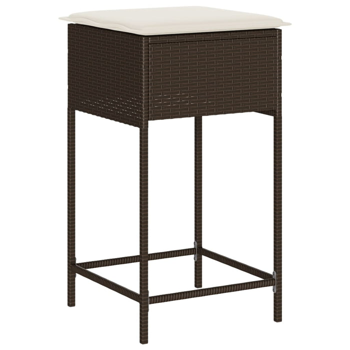 Set mobilier bar de grădină, cu perne, 9 piese, maro, poliratan WALTI