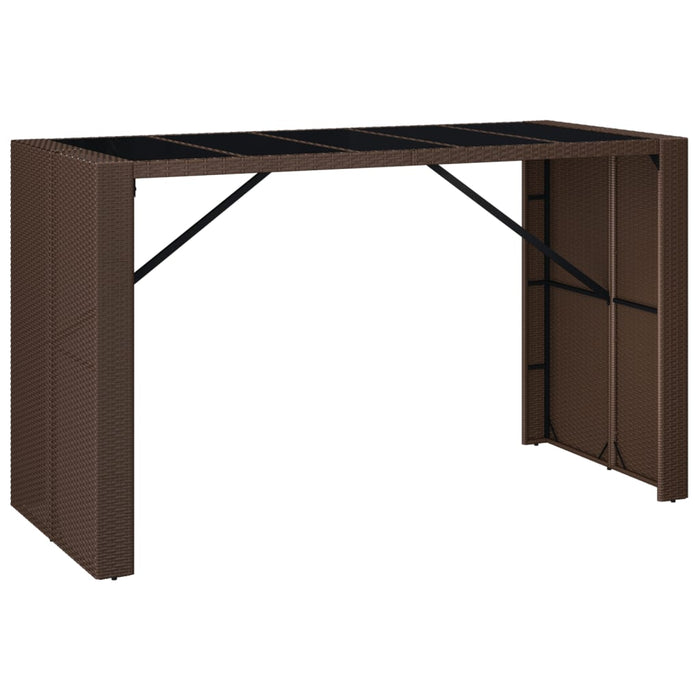 Set mobilier bar de grădină, cu perne, 9 piese, maro, poliratan WALTI