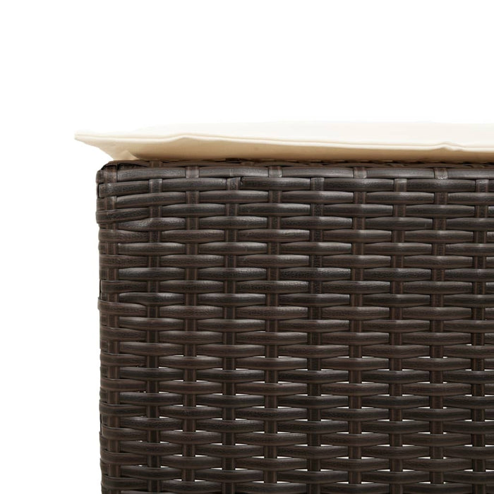 Set mobilier bar de grădină, cu perne, 9 piese, maro, poliratan WALTI