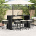 Set mobilier bar de grădină cu perne, 9 piese, negru, poliratan - WALTI WALTI