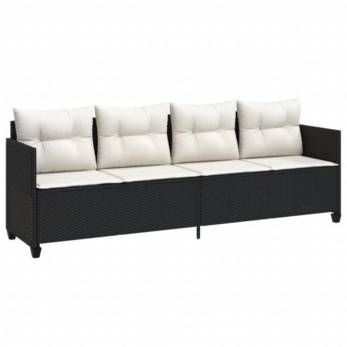 Set mobilier de grădină cu perne, 5 piese, negru, poliratan - WALTI WALTI