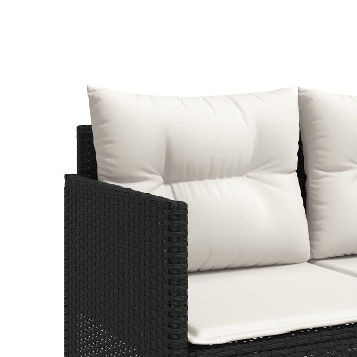 Set mobilier de grădină cu perne, 5 piese, negru, poliratan - WALTI WALTI
