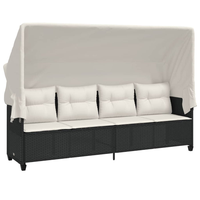 Set mobilier de grădină cu perne, 5 piese, negru, poliratan - WALTI WALTI