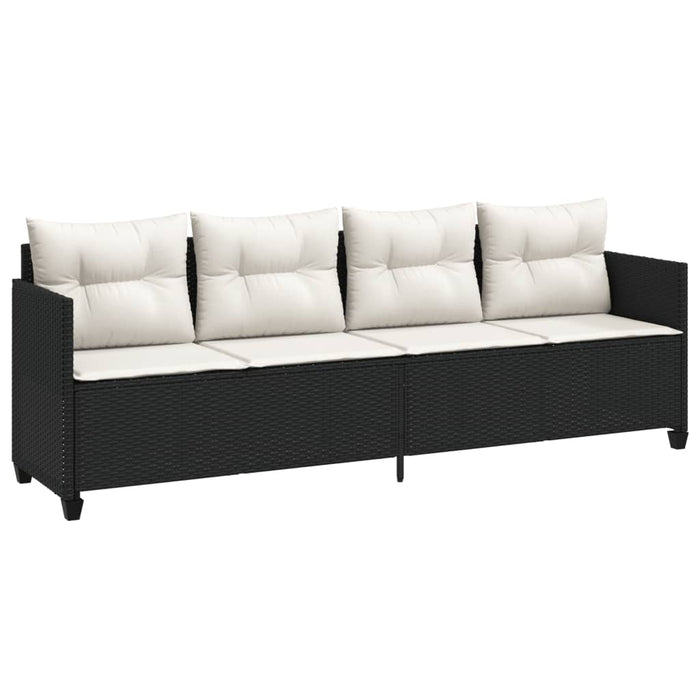 Set mobilier de grădină cu perne, 5 piese, negru, poliratan - WALTI WALTI