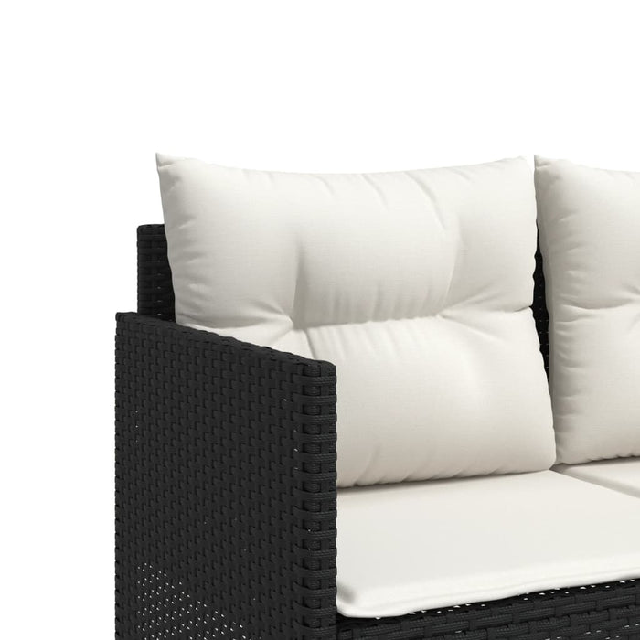Set mobilier de grădină cu perne, 5 piese, negru, poliratan - WALTI WALTI