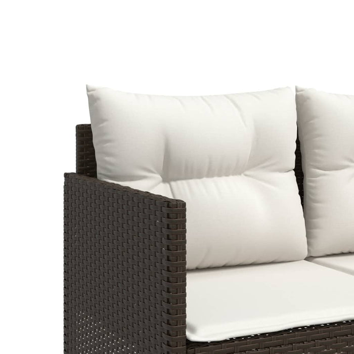 Set canapele de grădină cu perne, 5 piese, maro, poliratan WALTI