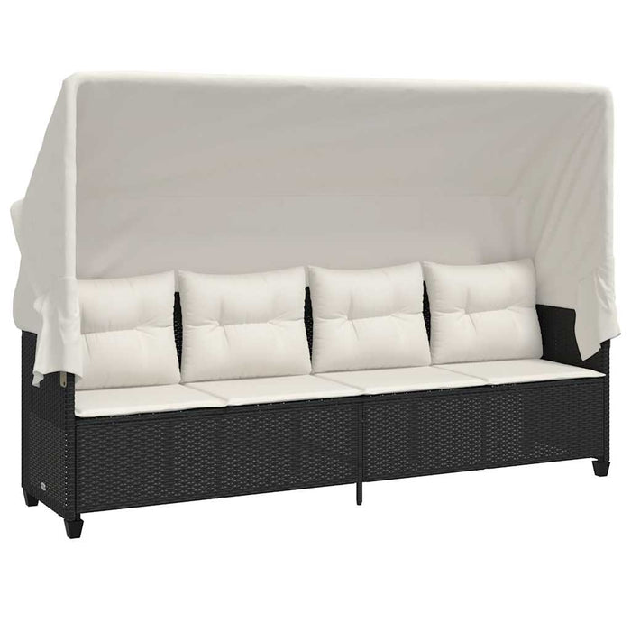 Set mobilier de grădină cu perne, 5 piese, negru, poliratan - WALTI WALTI